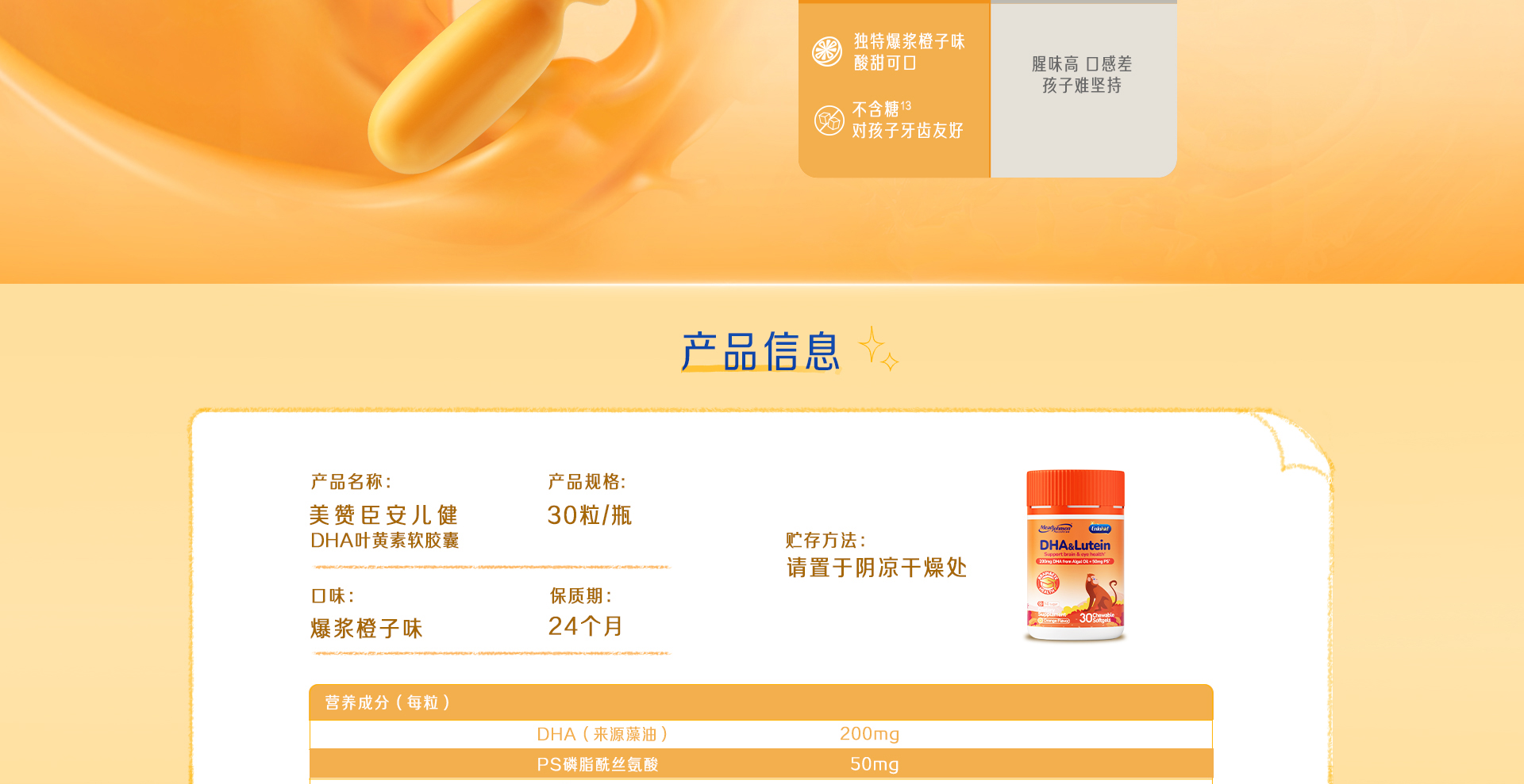 Z6·尊龙凯时「中国」官方网站安儿健DHA叶黄素酯软胶囊